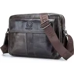 Bullcaptain pánská kožená vintage taška Ursan Tmavě Zelená 7L