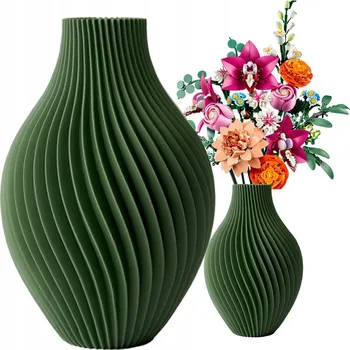 Váza Váza na Umělé Květiny Lego Sušené Květinové Aranžmá Trávy Dekorativní 15x12 cm