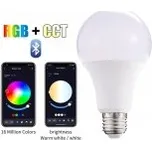 Chytrá LED žárovka E27 Bluetooth Beacon 9W RGB+CCT Google Assistant, Alexa