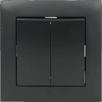 vypínač Dvojitý schodišťový vypínač s rámečkem černý série NEXT