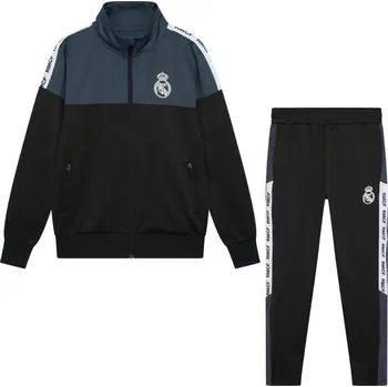 Fotbal REAL MADRID Dětská tepláková souprava Real Madrid Legends 10 LET ČERNÁ
