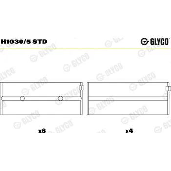 Kliková hřídel Hlavní ložiska klikového hřídele GLYCO H1030/5 STD