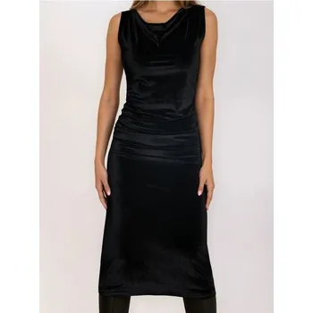 Dámské šaty Sinsay - Velurové šaty s řasením - černá - 962EY-99X - 962EY-99X-XL