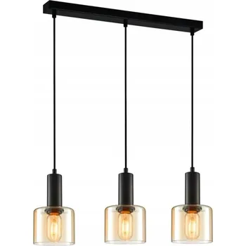 ITALUX PND-65342-3-BK+AMB - Lustr na lanku SANTIA 3xE27/40W/230V