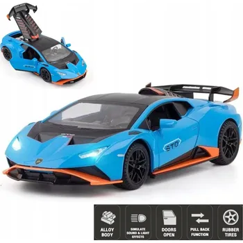 autíčko Kovový model auta v měřítku 1:24 Lamborghini Huracán STO Niebieski