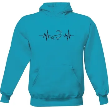 Pánská mikina Pánská mikina s kapucí s potiskem Rybář srdcař pánské