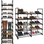 Deskový botník RUHHY, 10 úrovní, 45 × 30 × 174 cm, černý