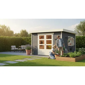 Zahradní stavba dřevěný domek KARIBU ASKOLA 6 (9143) terragrau