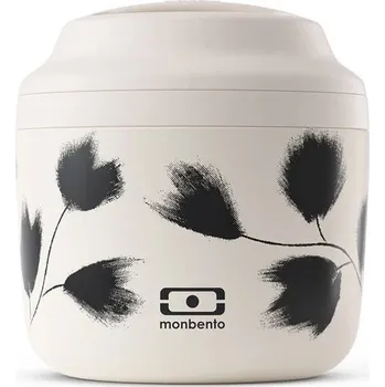 Termoska Monbento Termobox na svačinu MonBento Graphic Plume, krémová