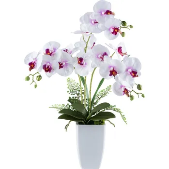 umělá květina Gasper Umělá orchidej 67 cm, bílofialová 490736
