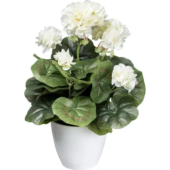 umělá květina Gasper Keř pelargónie x7, cca 34cm, krémový 491061