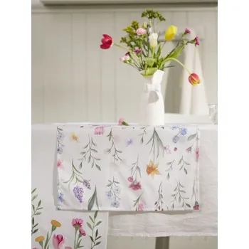 ubrus Sinsay - Běhoun na stůl s květinovým motivem - bílá - 999HO-00X - 999HO-00X-ONE