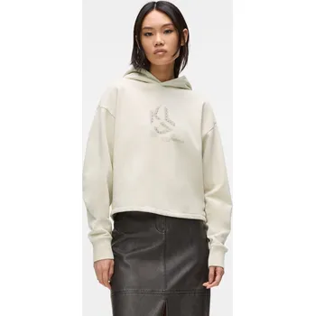 Dámská mikina MIKINA KARL LAGERFELD JEANS KLJ REG STUDDED HOODIE MOONSTRUCK