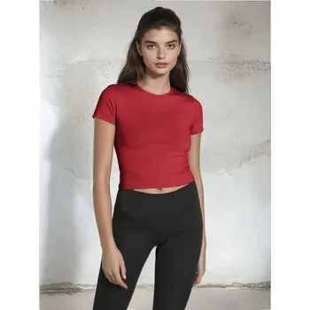 Dámské tričko Sinsay - Crop top - červená - 016CH-33X - 016CH-33X-XXS