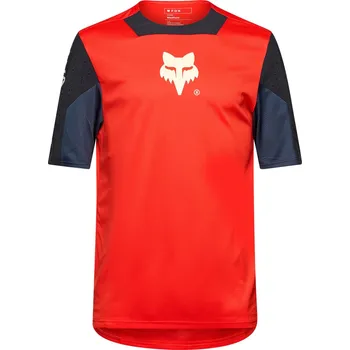 cyklistický dres FOX Yth Defend Ss Jersey Elevated dres Fluorescent Red, YM