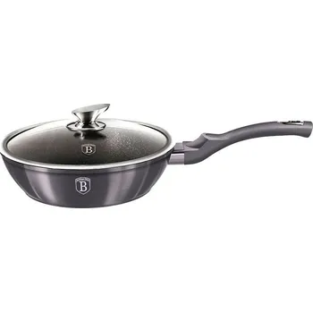 Pánev BERLINGERHAUS Pánev s poklicí s mramorovým povrchem 24 cm Carbon PRO Line BH-6895