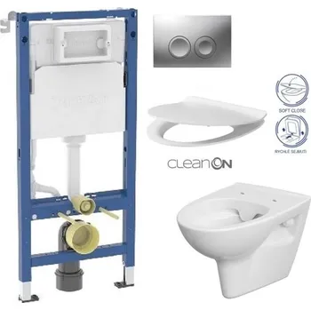 GEBERIT DuofixBasic s matným tlačítkem DELTA21 + WC CERSANIT CLEANON PARVA + SEDÁTKO 458.103.00.2 21MA PA2
