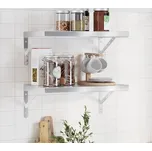 vidaXL Nástěnné police 2 ks 50 x 30 cm nerezová ocel [3214518] Barva: Stříbrná