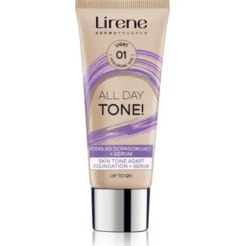 Make-up Lirene ALL DAY TONE! hydratační make-up pro zářivý vzhled pleti odstín 01 Light 30 ml
