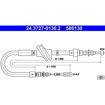 Lanko parkovací brzdy Tažné lanko, parkovací brzda ATE 24.3727-0130.2