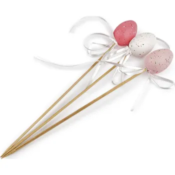 Velikonoční dekorace Zápich velikonoční vajíčko Varianta: růžová bílá, Balení: 12 ks