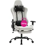 Kancelářské/herní křeslo, bílá/černá, nosnost 150 kg, PAPIBAS