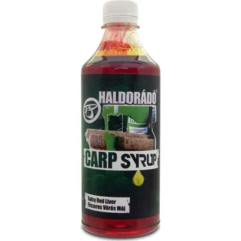 Návnadová surovina Haldorádó Booster Carp Syrup Pikantní červená játra, 500 ml