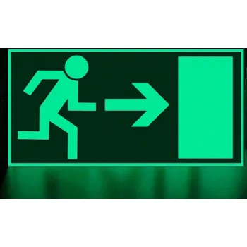 Traiva s.r.o. Únikový východ vpravo Verze: Samolepka 200 x 100 mm tl. 0.1 mm - Transparentní - Kód: 10393