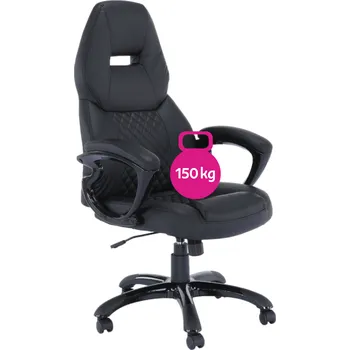 Ergonomické kancelářské křeslo HEVYR, černá ekokůže, nosnost 150 kg