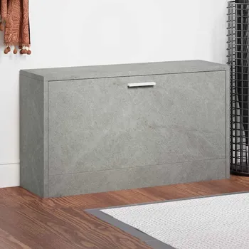 Botník zahrada-XL Botníková lavice betonově šedá 80 x 24 x 45 cm kompozitní dřevo 342642