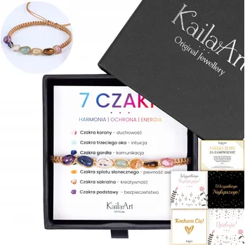 Náramek Náramek 7 čaker dámský provázkový pro štěstí kámen sedm čaker KailaArt
