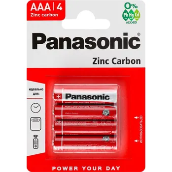 Panasonic Red Zinc AAA R03RZ zinkové baterie 1,5 V blistr 4 ks mikrotužkové