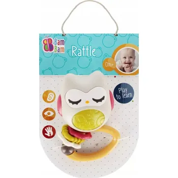 BAM BAM SENSORICKÁ CHRASTÍTKO SOVIČKA pro miminko +0 měsíců