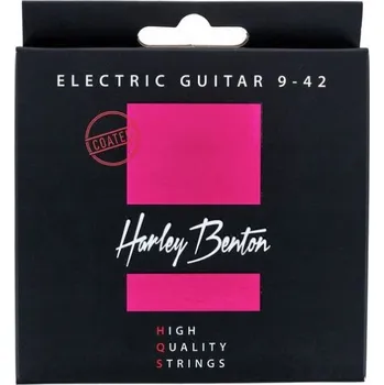 Struna pro hudební nástroj Struny pro elektrickou kytaru Harley Benton HQS EL 9-42 Coated, 6 strun