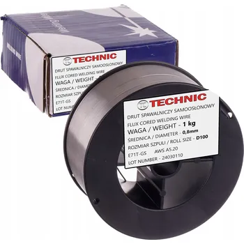 Příslušenství ke svářečce SVAŘOVACÍ DRÁT 0,8mm 1KG SAMOOCHRANNÝ BEZ PLYNU FLUX E71T-GS MIG MAG D100