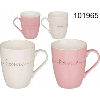 HRNEK Domov BÍLÝ nebo RŮŽOVÝ nápis PORCELÁN 250 ml