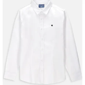 Pánská košile Coccodrillo dětská košile s dlouhým rukávem bavlna bílá velikost 164