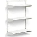 Nástěnný regál RELY, plechové police, 1221x900x300 mm, bílá