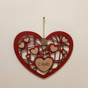 Dřevěné srdce 30 cm Z lásky