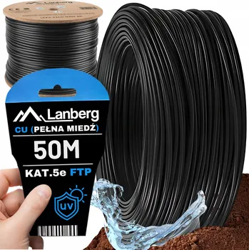 Síťový kabel EXTERNÍ KABEL LAN FTP KROUCENÁ DVOJLINKA KAT.5E CAT 50M LANBERG
