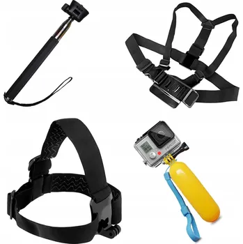 Příslušenství pro videokameru XXL SADA PŘÍSLUŠENSTVÍ pro GoPro HERO 4 3+ 3 2 1 SJCAM - NA HRUDNÍK, HLAVU, DRŽÁK