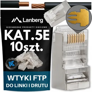 Síťový kabel KONEKTOR RJ45 ZÁSTRČKA KONCOVKY 10 KS 8P8C FTP CAT KAT.5E LANBERG