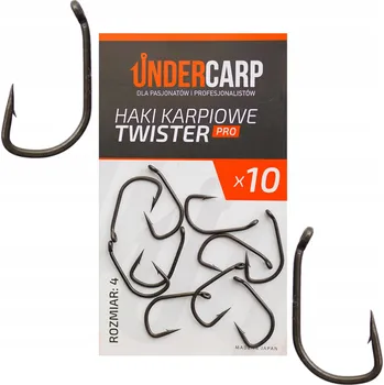 Háčky na dno, s protihrotem Undercarp Twister PRO velikost 4, 10 ks
