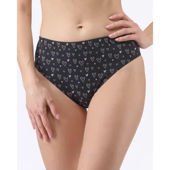 Kalhotky GINA 11094P Kalhotky klasické ve větších velikostech Barva: Černá-Tm. šedá, Velikost: XXL/3XL