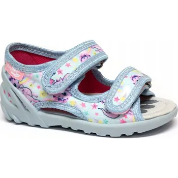 Dětská móda Ren But dětské papuče na suchý zip zelené, velikost 23