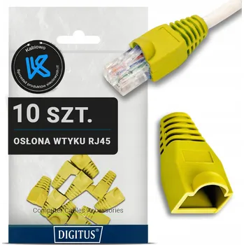 Síťový kabel 10X GUMOVÁ OCHRANA KRYTKA SÍŤOVÉ ZÁSTRČKY RJ45 ŽLUTÁ DIGITUS