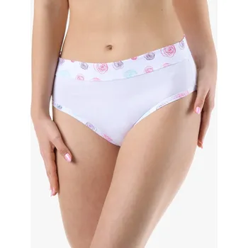 Dámské oblečení Gina Výhodné balení 5 kusů - Kalhotky klasické růže v pase kolekce Disco 19 10293P Barva/Velikost: bílá, bordo / M/L