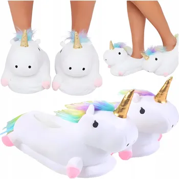 Dámské pantofle TEPLÉ PANTOFLE JEDNOROŽEC PLYŠOVÉ BAČKORY DÁMSKÉ PÁNSKÉ OVERAL 36-41