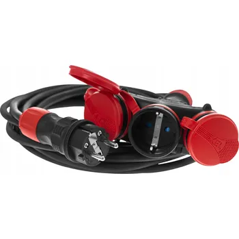 Napájecí kabel Prodlužovací Kabel Plast-Rol 5 m 3 ks zásuvek černý