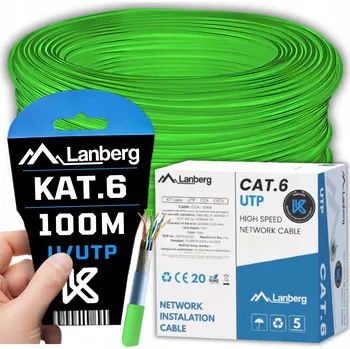 Síťový kabel KABEL LAN ZKROUCENÁ DVOJLINKA RJ45 UTP KAT.6 CAT.6 100M RYCHLÝ LANBERG